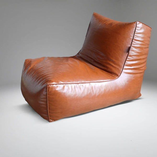 Bean Bag Chairs for Adults XXXXl Size Lounger Shape piping bean chair Trending Leather Bean bag Brown Color