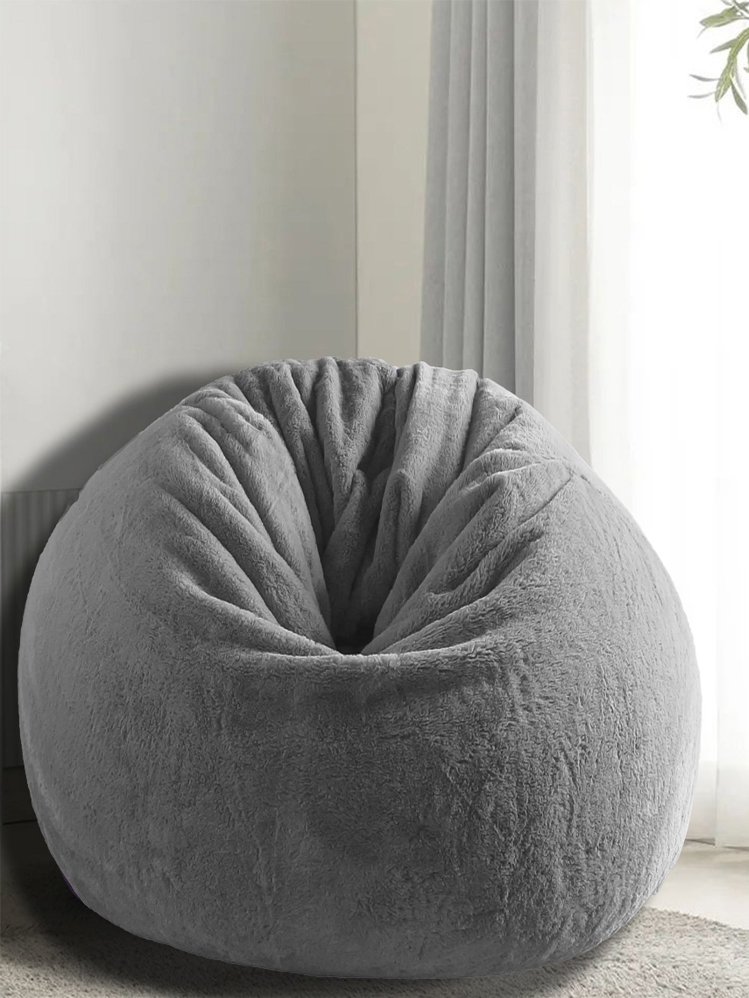 Grey velvet bean online bag