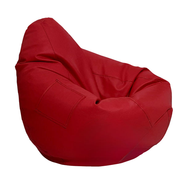 Mollismoons Bean Bag Chair for Kids & Adults Bin Bag Premium Leather Been Bag for Home & Livingroom Bean Bags XXXL Size (XXXL, Red)