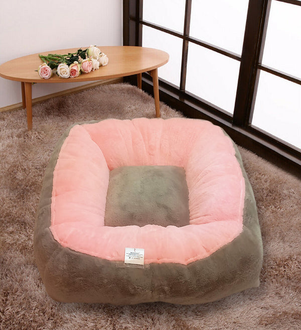 Dog Bed Fluffy Portable Soft Plush Round Calming Sleeping Bed for Dog /Machine Washable/6 Month warranty/square