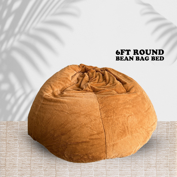 Mollismoons Bean Bags - Cozy and Comfortable 6ft Round Fur Bean Bag Bed Cover for Adults and Kids(without beans)