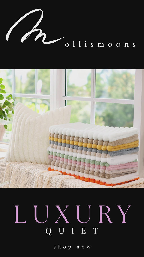 Mollismoons Luxury Pillow Cover - Soft and Cozy Furry Cushion Cover"
