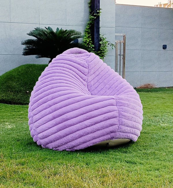 Mollismoons Bean Bag Fur Purple color for adults jumbo size bean bag chair sofa/premium/luxury/6months warranty