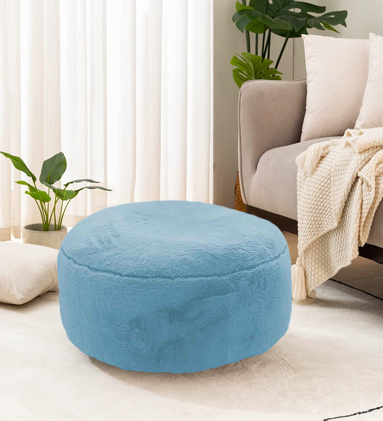 Floor Cushions for sitting on the floor round shape Pouf Ottoman Poof ...
